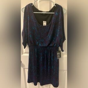 NWT Express Vibrant Blue and Purple Dress